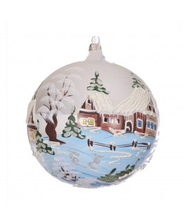 Bellera 3 Palline di Vetro Natalizie Dipinte A Mano e Decorate Perfette per Abbellire Il Vostro Albero di Natale 